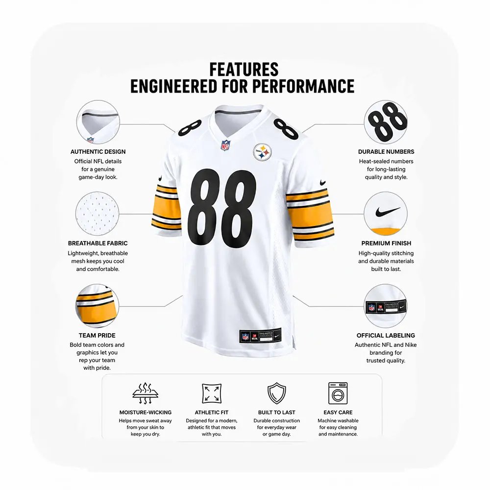 Details For Pat Freiermuth Steelers Game White Jersey Details For Pat Freiermuth Steelers Game White Jersey
