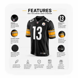 Details For Rico Dowdle Steelers Game Black Jersey