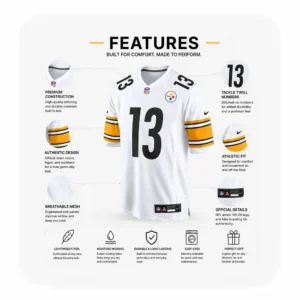 Details For Rico Dowdle Steelers Team Game White Jersey