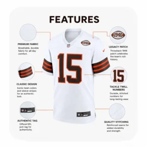 Details For Taylen Green White Cleveland Browns Game Jersey