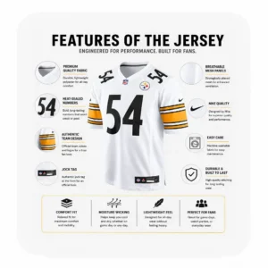 Details View For Gennings Dunker Game Steelers White Jersey