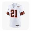 Front View For Denzel Ward Cleveland Browns Game White Jersey