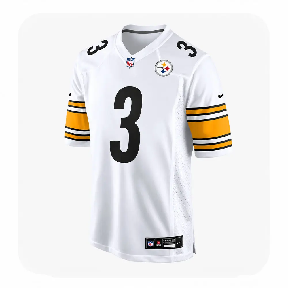 Front View For Jaquan Brisker Steelers Game White Jersey Front View For Jaquan Brisker Steelers Game White Jersey