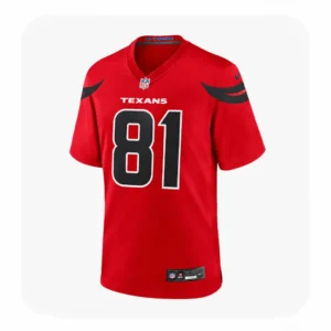 Jayden Higgins Texans Game Red Jersey