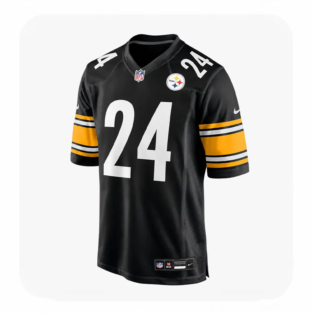 Front View For Joey Porter Jr Pittsburgh Steelers Game Black Jersey Front View For Joey Porter Jr Pittsburgh Steelers Game Black Jersey