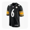 Front View For Patrick Queen Steelers Team Black Jersey