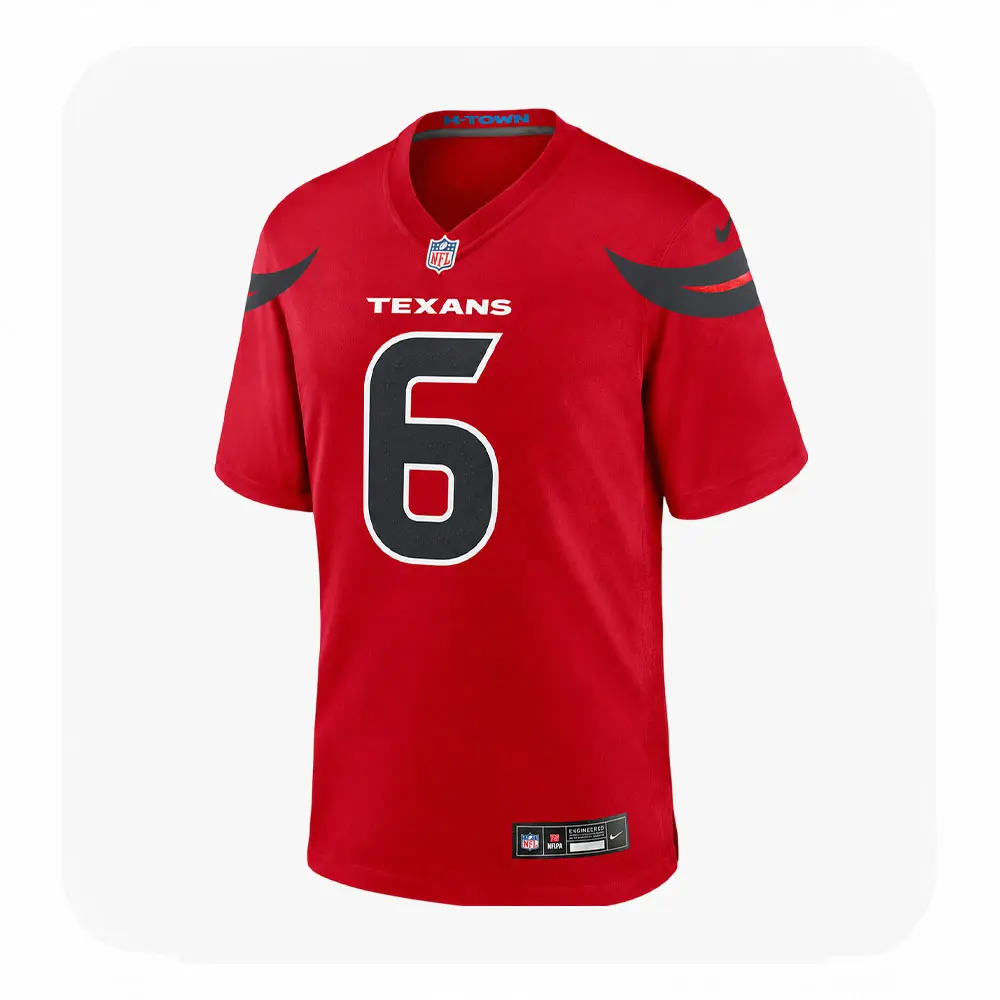 Front View For Reed Blankenship Houston Texans Red Game Jersey Front View For Reed Blankenship Houston Texans Red Game Jersey