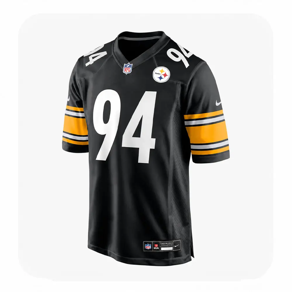 Front View For Yahya Black Steelers Team Game Black Jersey Front View For Yahya Black Steelers Team Game Black Jersey