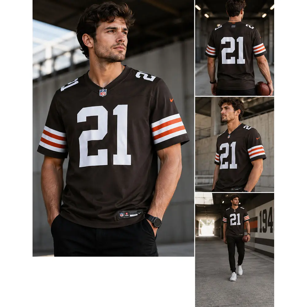 View For Denzel Ward Cleveland Browns Game Brown Jersey View For Denzel Ward Cleveland Browns Game Brown Jersey