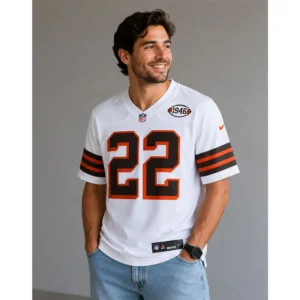 View For Dylan Sampson White Cleveland Browns Game Jersey