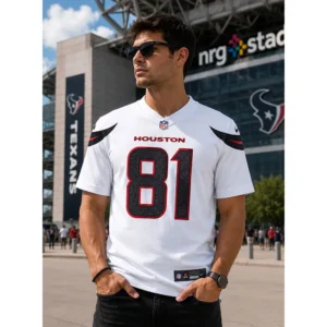 View For Jayden Higgins Texans Team White Game Jersey