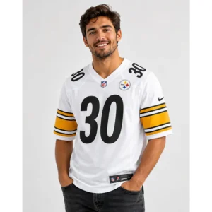 View For Jaylen Warren Pittsburgh Steelers White Game Jersey