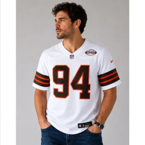View For Mason Graham Cleveland Browns White Game Jersey