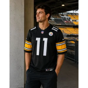 View For Michael Pittman Jr Black Steelers Game Jersey