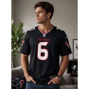 View For Reed Blankenship Texans Navy Game Jersey