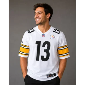 View For Rico Dowdle Steelers Team Game White Jersey