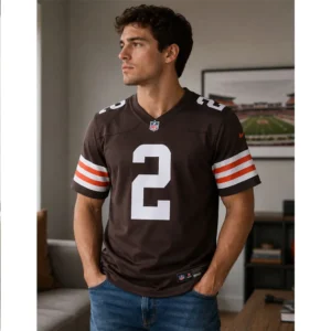 View For Shedeur Sanders Game Cleveland Browns 2 Brown Jersey