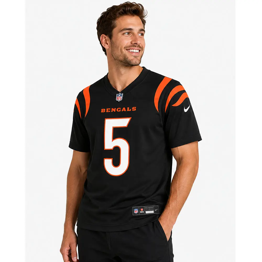 View For Tee Higgins Bengals Black Team Game Jersey View For Tee Higgins Bengals Black Team Game Jersey