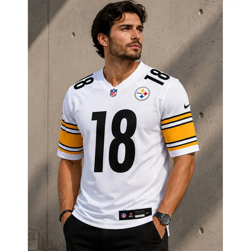 View For Will Howard Pittsburgh Steelers White Game Jersey View For Will Howard Pittsburgh Steelers White Game Jersey