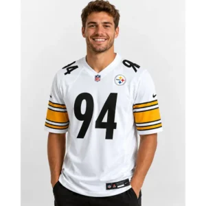 View For Yahya Black Steelers Game White Jersey