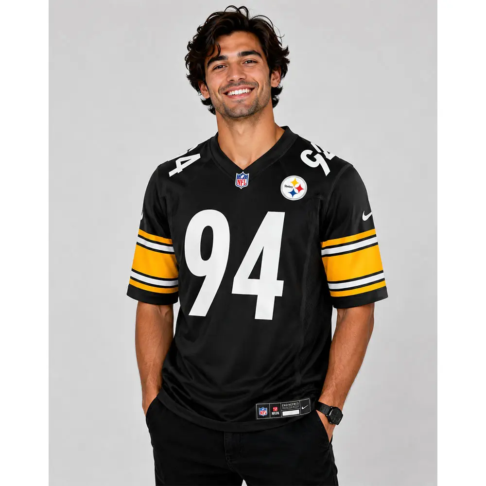 View For Yahya Black Steelers Team Game Black Jersey View For Yahya Black Steelers Team Game Black Jersey