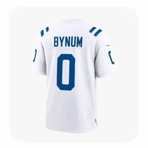 Back View For Cam Bynum Indianapolis Colts White Game Jersey