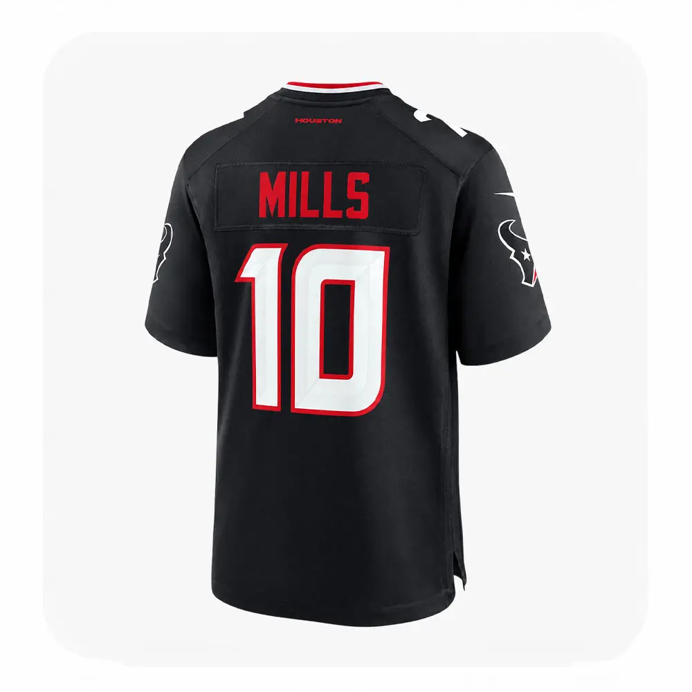Back View For Davis Mills Texans Game Navy Jersey Back View For Davis Mills Texans Game Navy Jersey