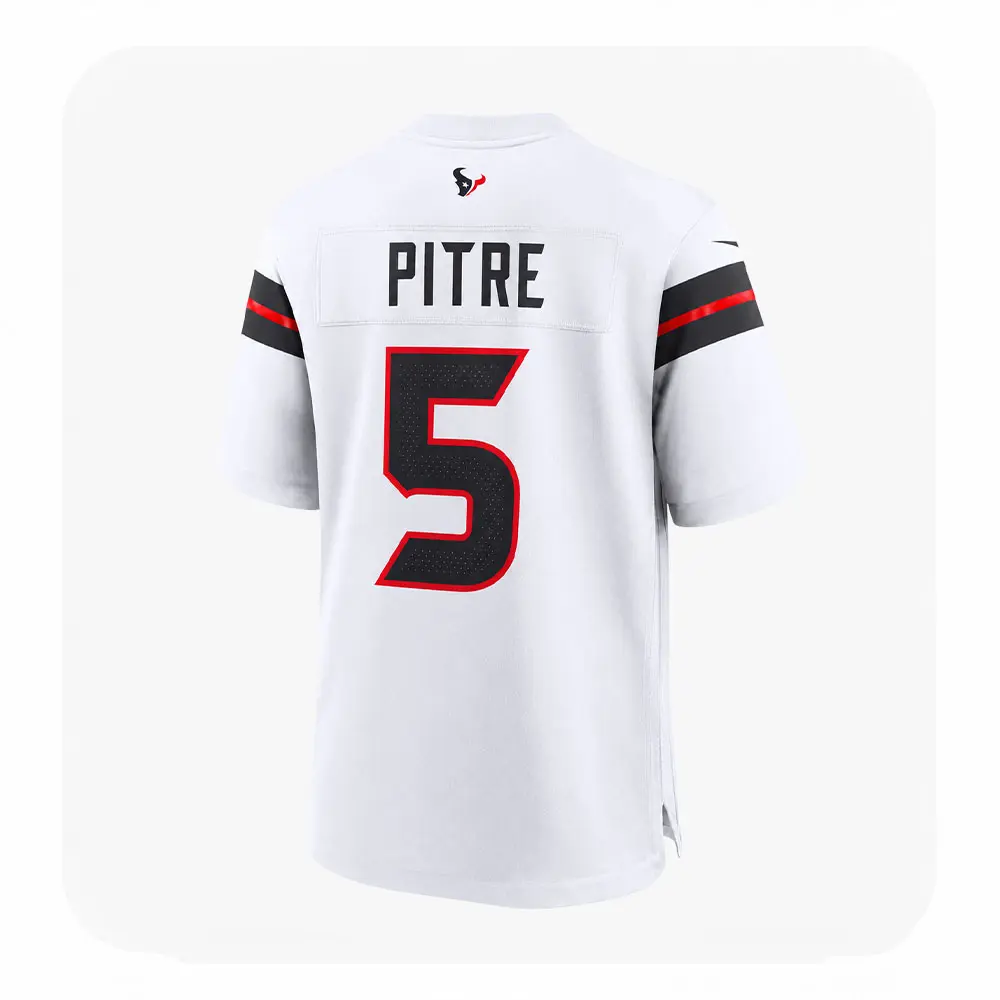 Back View For Jalen Pitre Houston Texans White Game Jersey Back View For Jalen Pitre Houston Texans White Game Jersey