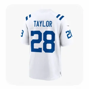 Back View For Jonathan Taylor Indianapolis Colts White Game Jersey