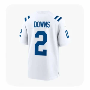 Back View For Josh Downs Indianapolis Colts White Game Jersey
