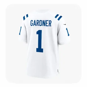 Back View For Sauce Gardner Indianapolis Colts White Game Jersey