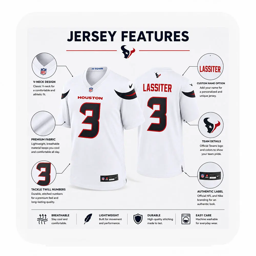 Details For Kamari Lassiter Texans White Game Jersey Details For Kamari Lassiter Texans White Game Jersey