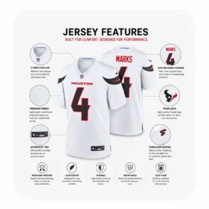 Details For Woody Marks Texans White Game Jersey
