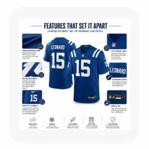 Details Riley Leonard Indianapolis Colts Royal Game Jersey