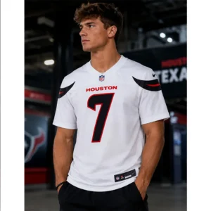 View For C.J. Stroud Texans White Game Jersey