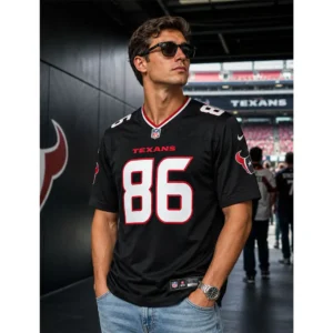 View For Dalton Schultz Houston Texans Navy Game Jersey