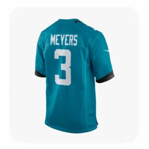 Back View For Jakobi Meyers Jacksonville Jaguars Game Teal Jersey