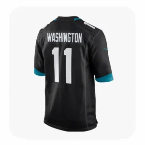 Back View For Parker Washington Jacksonville Jaguars Black Game Jersey