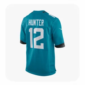 Back View For Travis Hunter Jacksonville Jaguars Game Teal Jersey