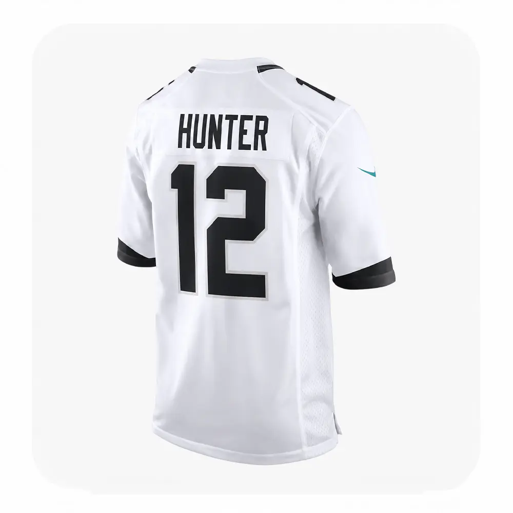 Back View For Travis Hunter Jacksonville Jaguars White Game Jersey Back View For Travis Hunter Jacksonville Jaguars White Game Jersey