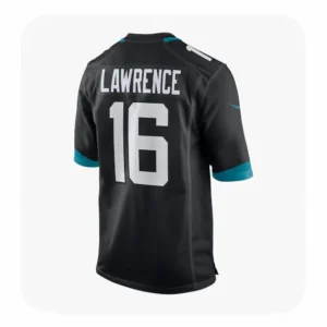 Back View For Trevor Lawrence Jacksonville Jaguars Game Black Jersey