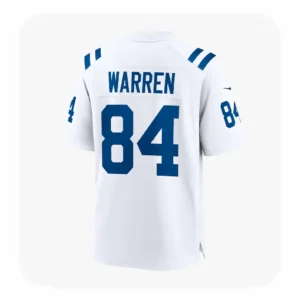 Backl View For Tyler Warren Indianapolis Colts White Game Jersey