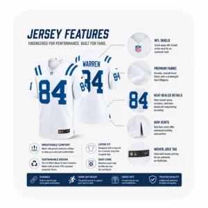 D For Tyler Warren Indianapolis Colts White Game Jersey