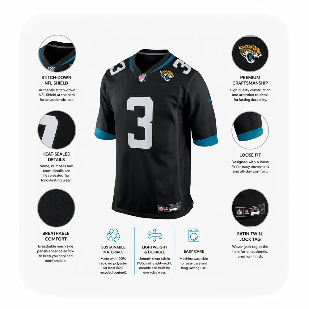 Details For Jakobi Meyers Jacksonville Jaguars Black Game Jersey Details For Jakobi Meyers Jacksonville Jaguars Black Game Jersey