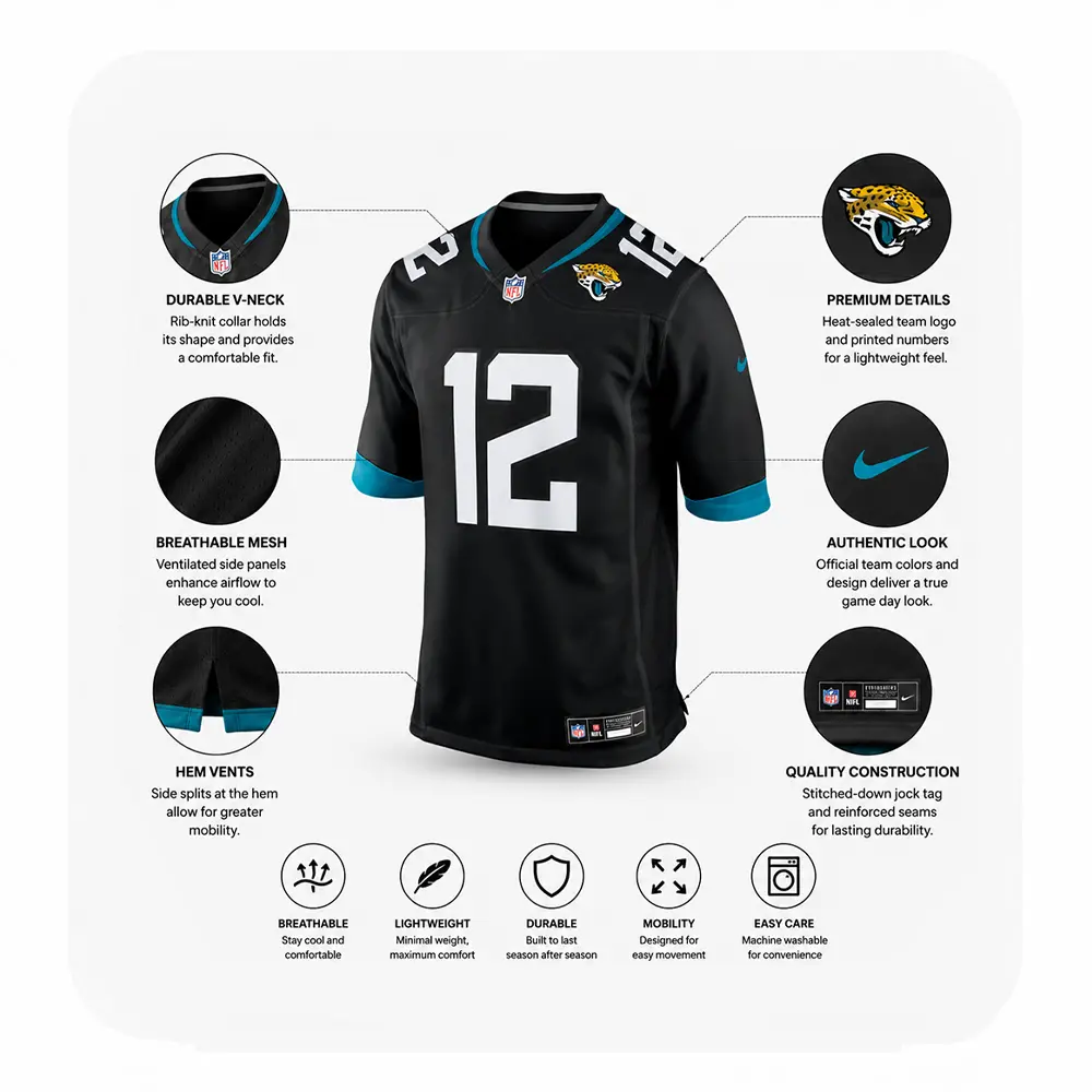 Details For Travis Hunter Jacksonville Jaguars Game Black Jersey Details For Travis Hunter Jacksonville Jaguars Game Black Jersey