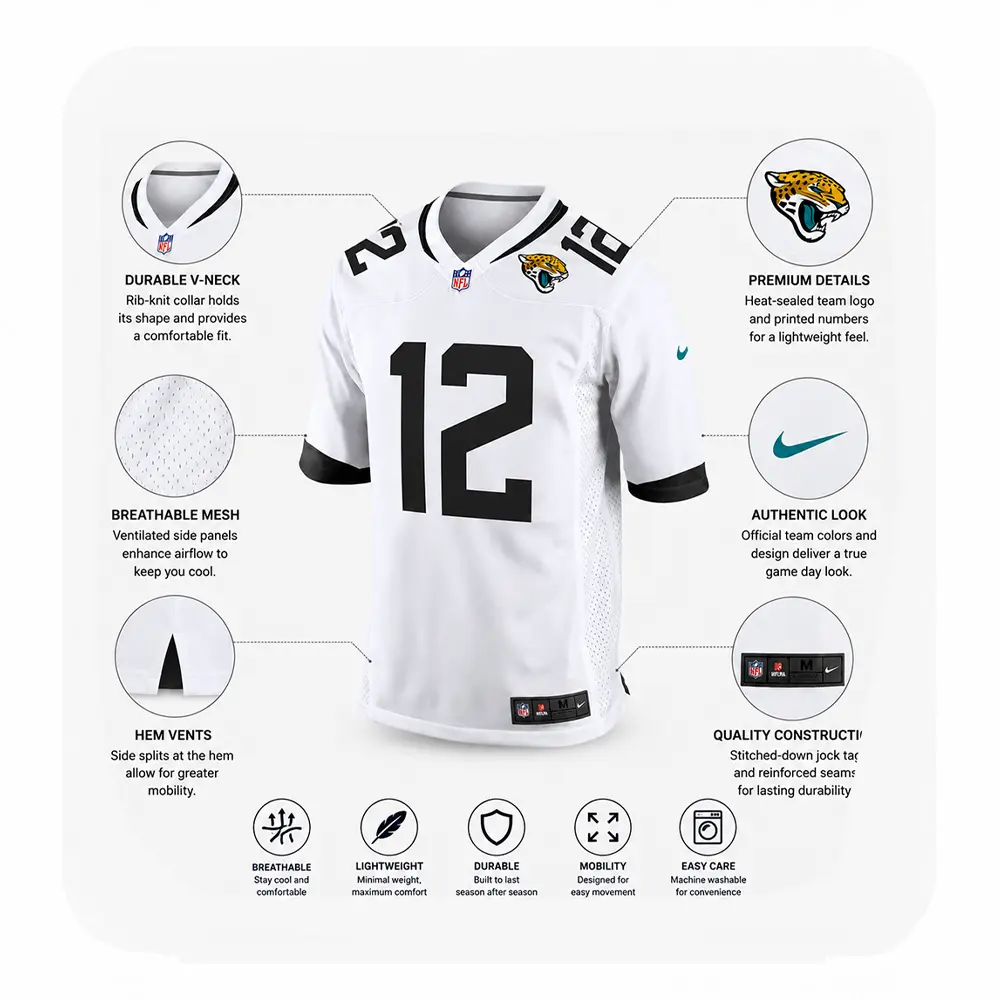 Details For Travis Hunter Jacksonville Jaguars White Game Jersey Details For Travis Hunter Jacksonville Jaguars White Game Jersey