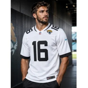 View For Trevor Lawrence Jacksonville Jaguars Game White Jersey
