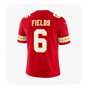 Back View For Justin Fields Chiefs Red Vapor Jersey