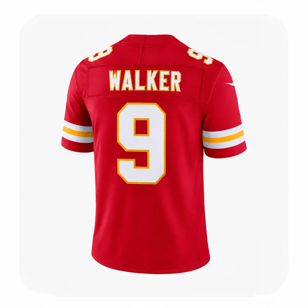 Back View For Kenneth Walker Chiefs Red Vapor Jersey Back View For Kenneth Walker Chiefs Red Vapor Jersey