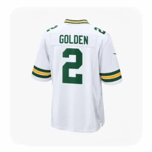 Back View For Matthew Golden Green bay Packers White Game Jersey